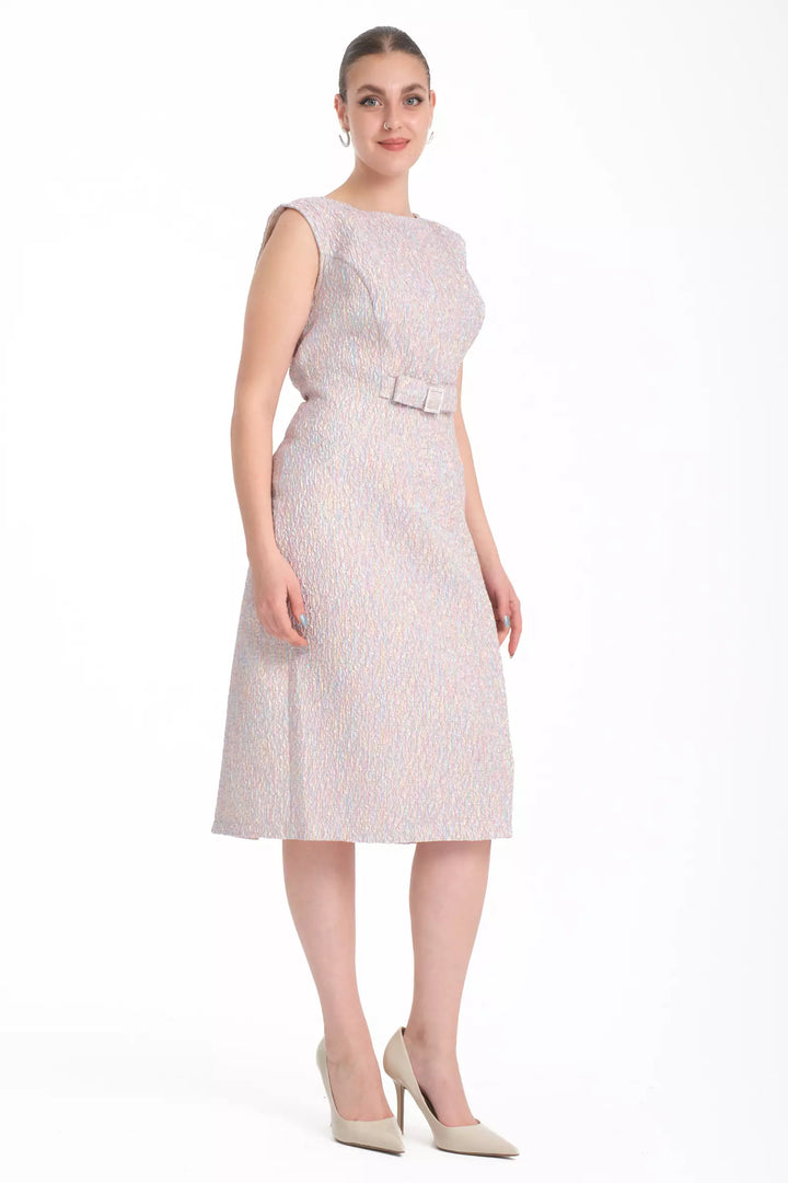 FRV Pink plus size jakar sleeveless midi dress - Perth Amboy