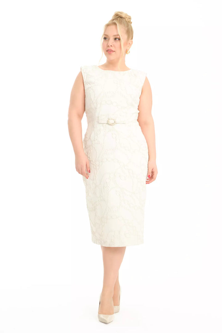 FRV Printed plus size jakar sleeveless midi dress - Sutton in Ashfield