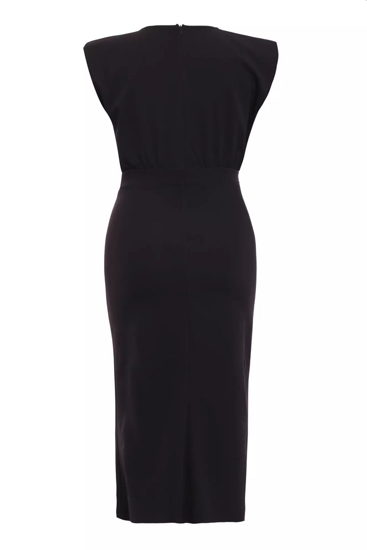 FRV Black plus size crepe sleeveless midi dress - Guasave