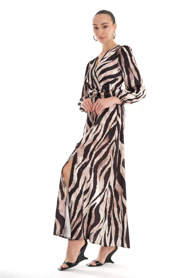 FRV Printed satin long sleeve maxi dress - Valongo