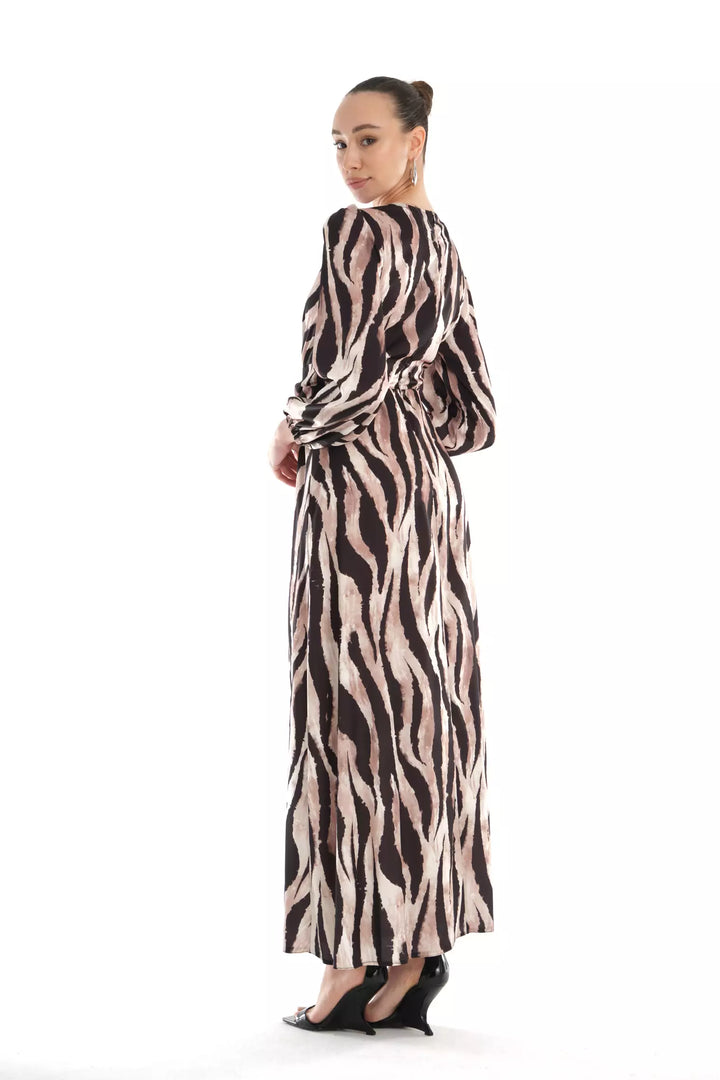 FRV Printed satin long sleeve maxi dress - Valongo
