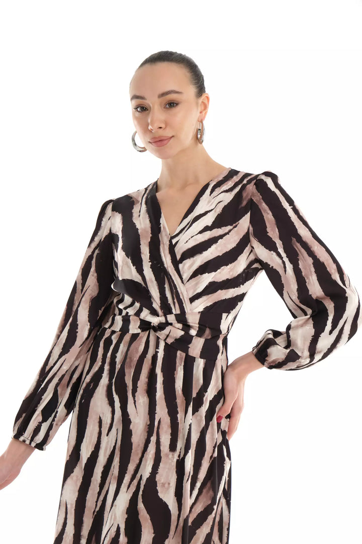 FRV Printed satin long sleeve maxi dress - Valongo