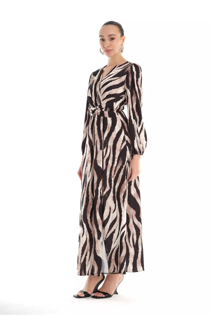FRV Printed satin long sleeve maxi dress - Valongo