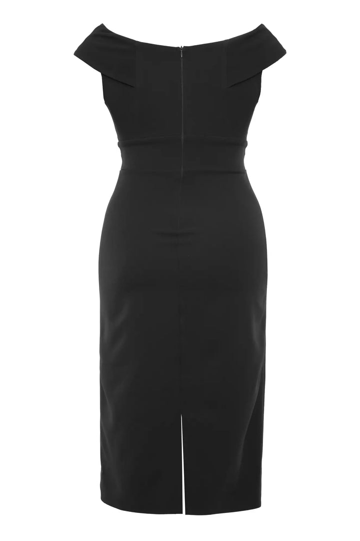 FRV Black crepe sleeveless midi dress - Launceston