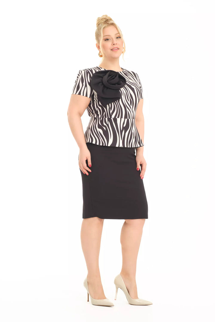 FRV Printed plus size crepe sleeveless midi dress - Manalapan