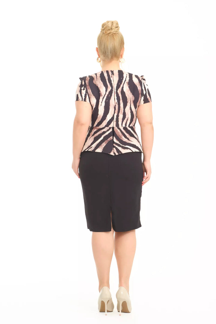 FRV Printed plus size crepe sleeveless midi dress - Hildesheim