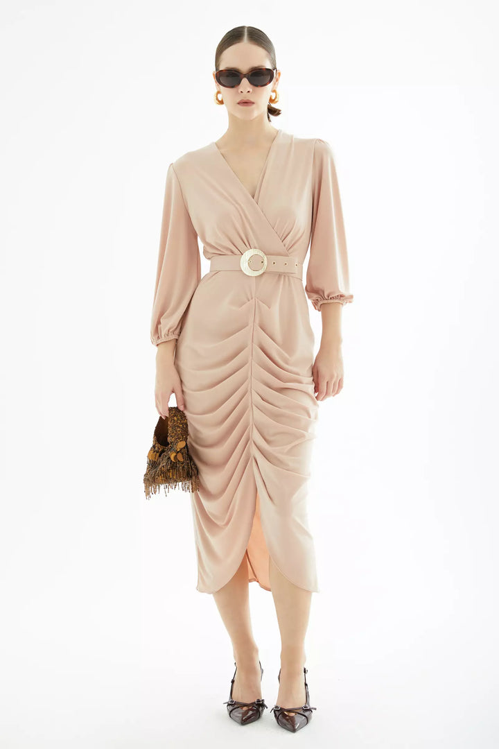 FRV Blush sandy long sleeve midi dress - Tamarac
