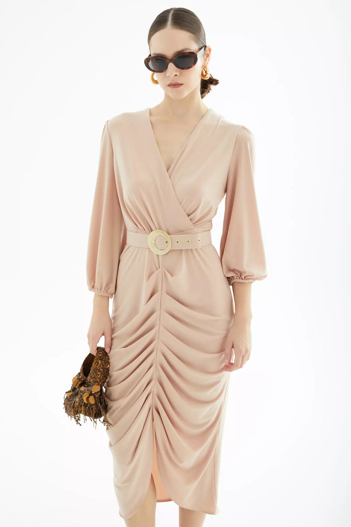 FRV Blush sandy long sleeve midi dress - Tamarac