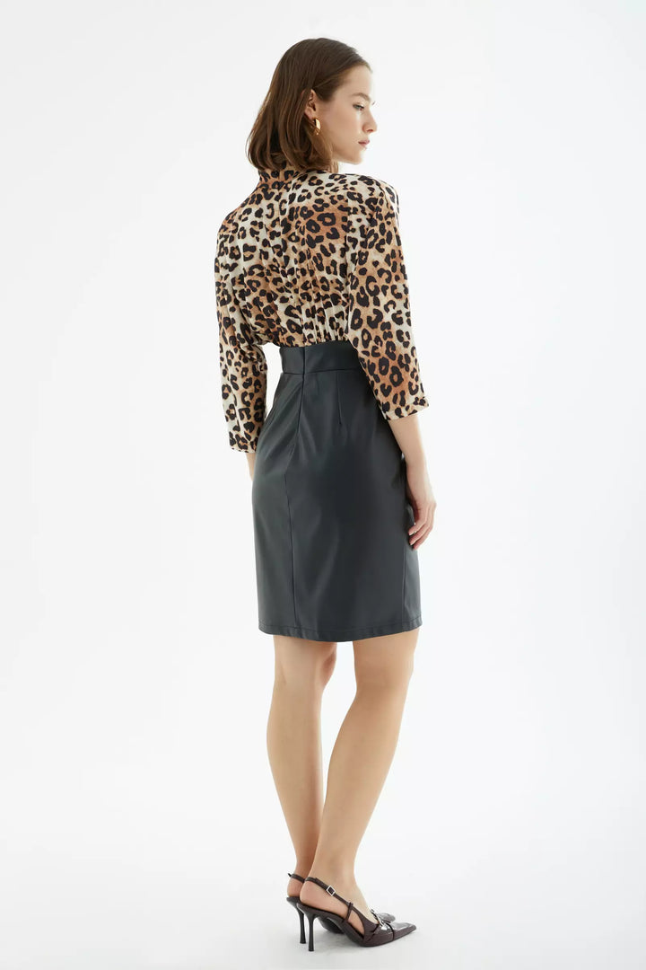 FRV Printed satin long sleeve mini dress - Cuautitlán
