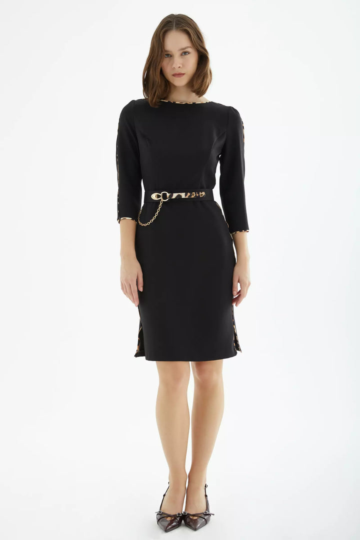 FRV Printed crepe long sleeve midi dress - Eschweiler