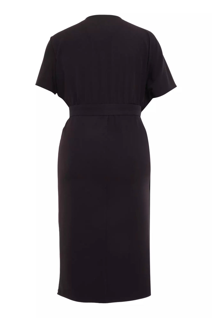FRV Black plus size crepe sleeveless midi dress - Guadalupe