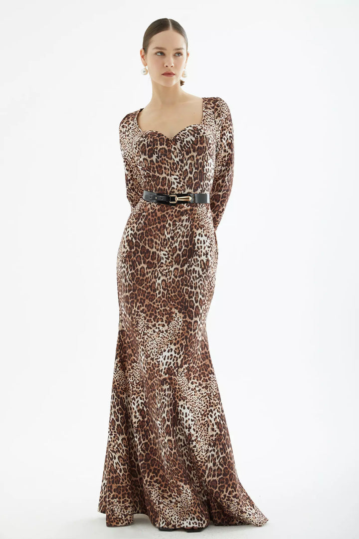 FRV Printed crepe long sleeve maxi dress - Lynwood