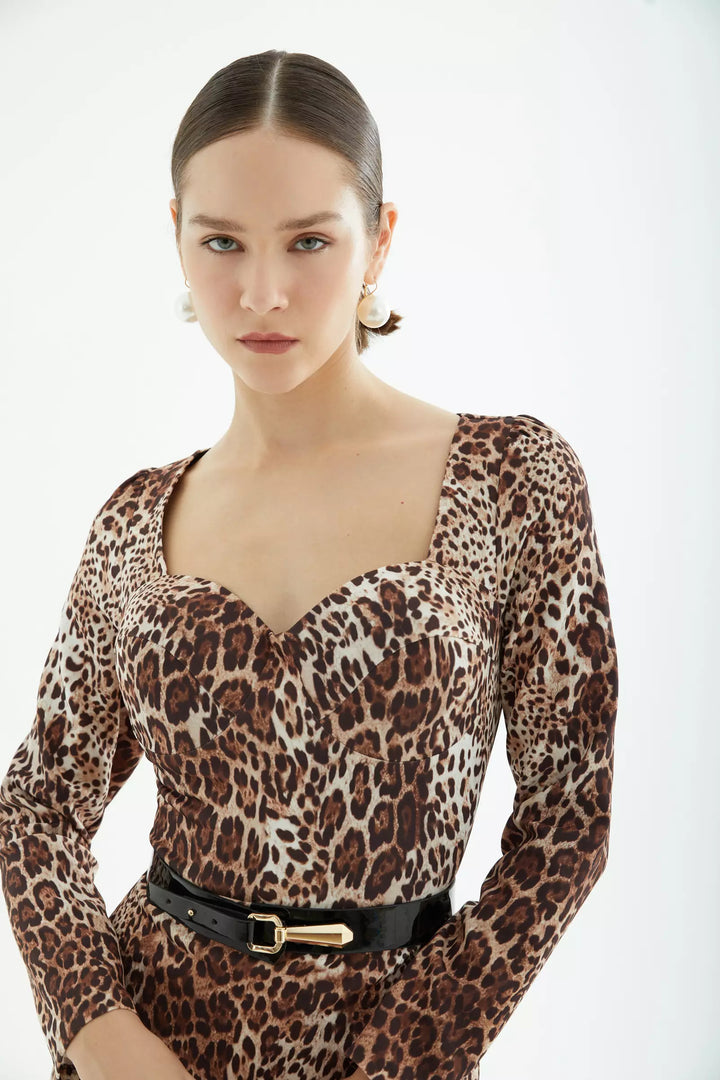 FRV Printed crepe long sleeve maxi dress - Lynwood