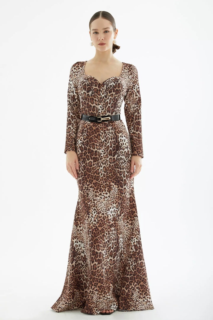 FRV Printed crepe long sleeve maxi dress - Lynwood