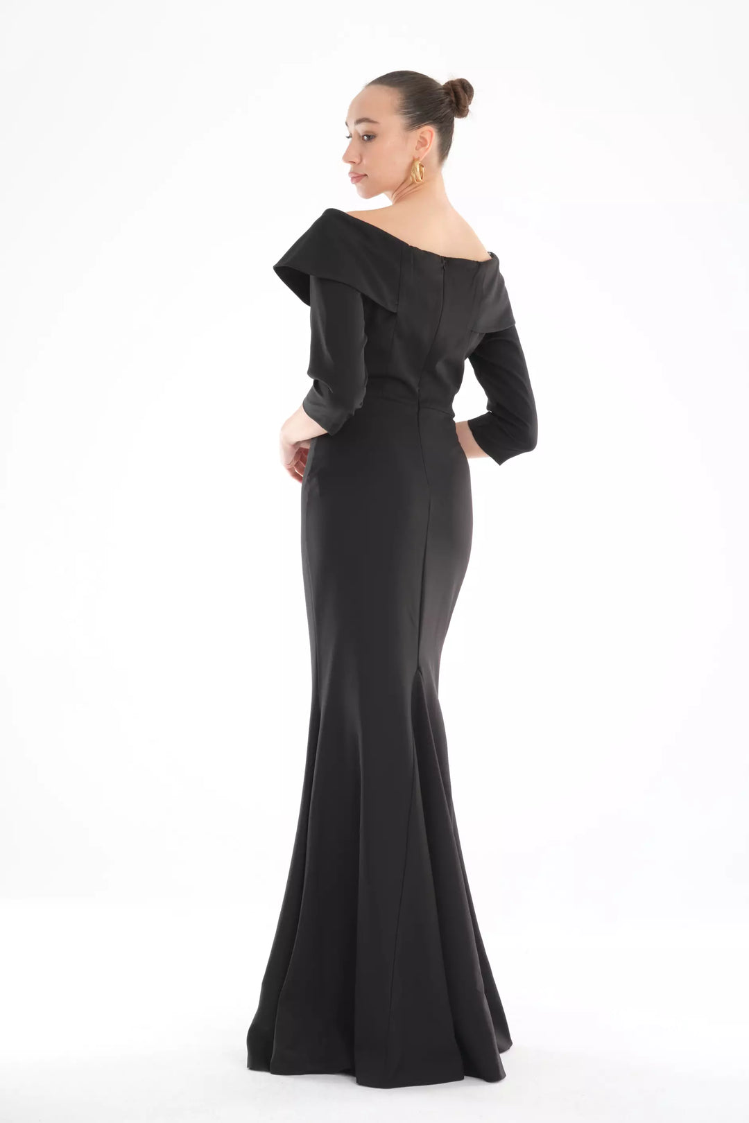 FRV Black crepe short sleeve maxi dress - Suffolk