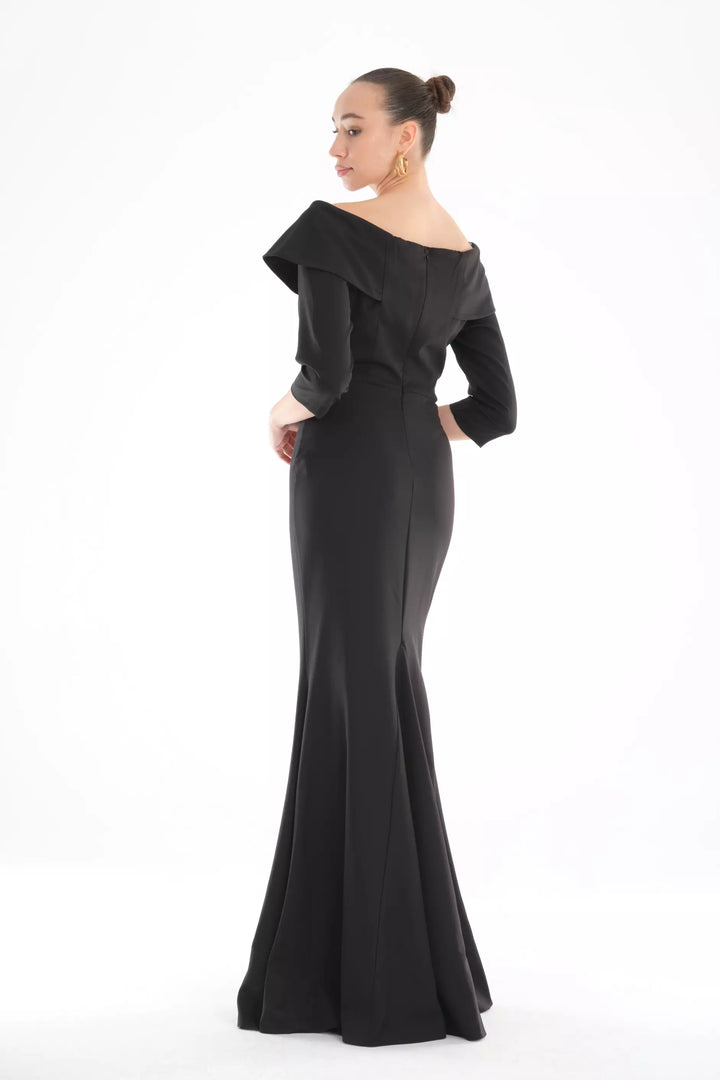 FRV Black crepe short sleeve maxi dress - Suffolk