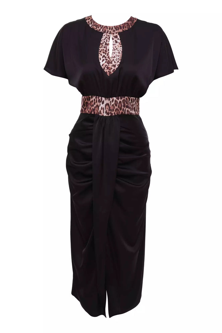 FRV Printed satin short sleeve midi dress - Brixton