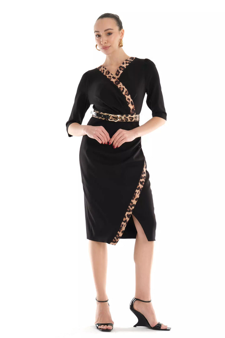 FRV Printed crepe 3/4 sleeve midi dress - Conegliano