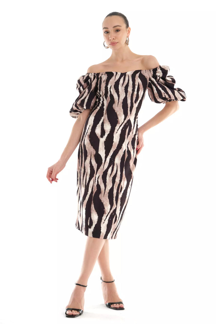 FRV Printed crepe short sleeve midi dress - Lida