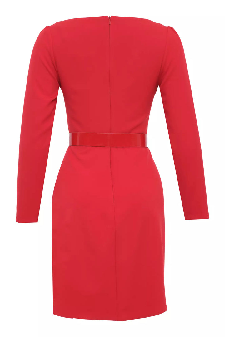 FRV Red crepe long sleeve mini dress - St. Peters