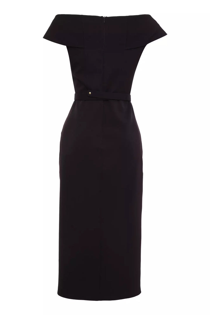 FRV Black crepe sleeveless midi dress - Weißenfels
