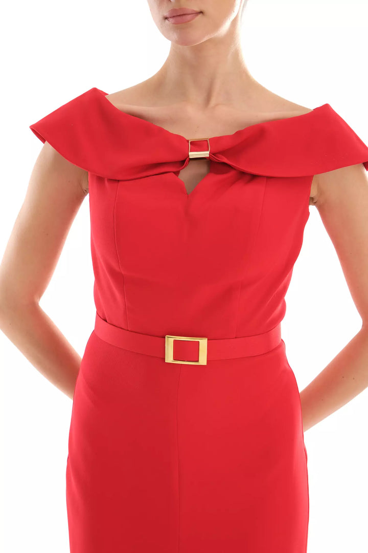 FRV Red crepe sleeveless midi dress - Villa de Zaachila