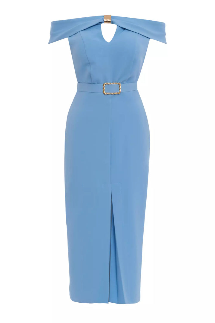 FRV Blue crepe sleeveless midi dress - Portland