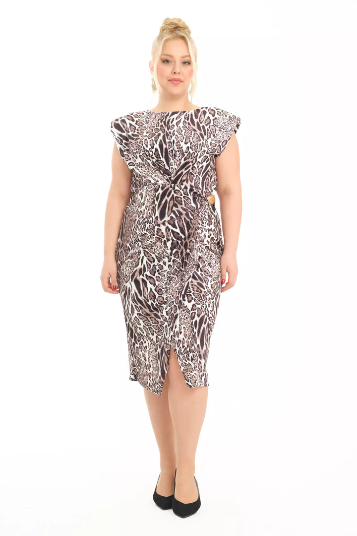 FRV Printed plus size velvet sleeveless midi dress - Hampton