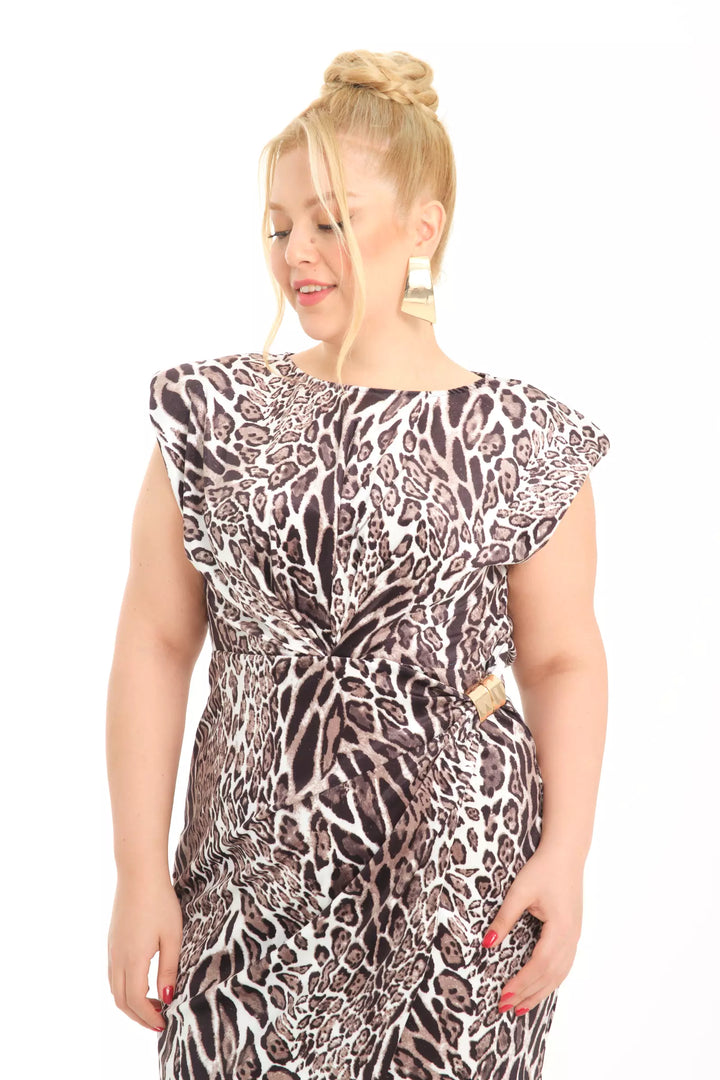 FRV Printed plus size velvet sleeveless midi dress - Hampton