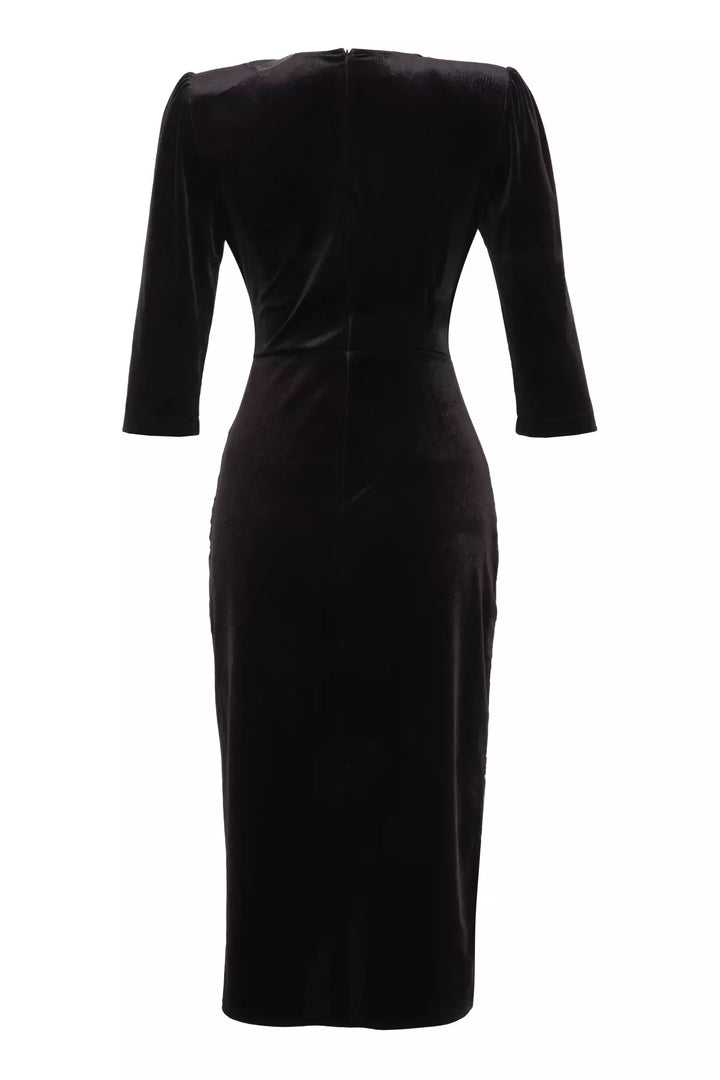 FRV Printed velvet 3/4 sleeve midi dress - Lynn