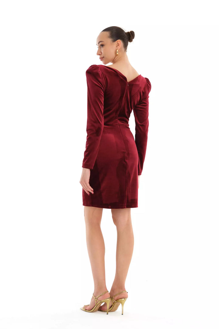 FRV Maroon velvet long sleeve mini dress - Friendswood