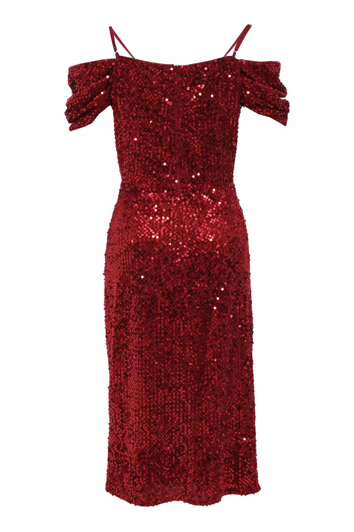 FRV Red velvet sleeveless midi dress - Suhl
