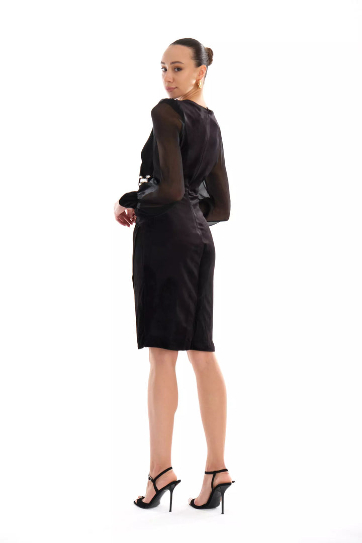 FRV Black velvet long sleeve midi dress - Rancho Cucamonga