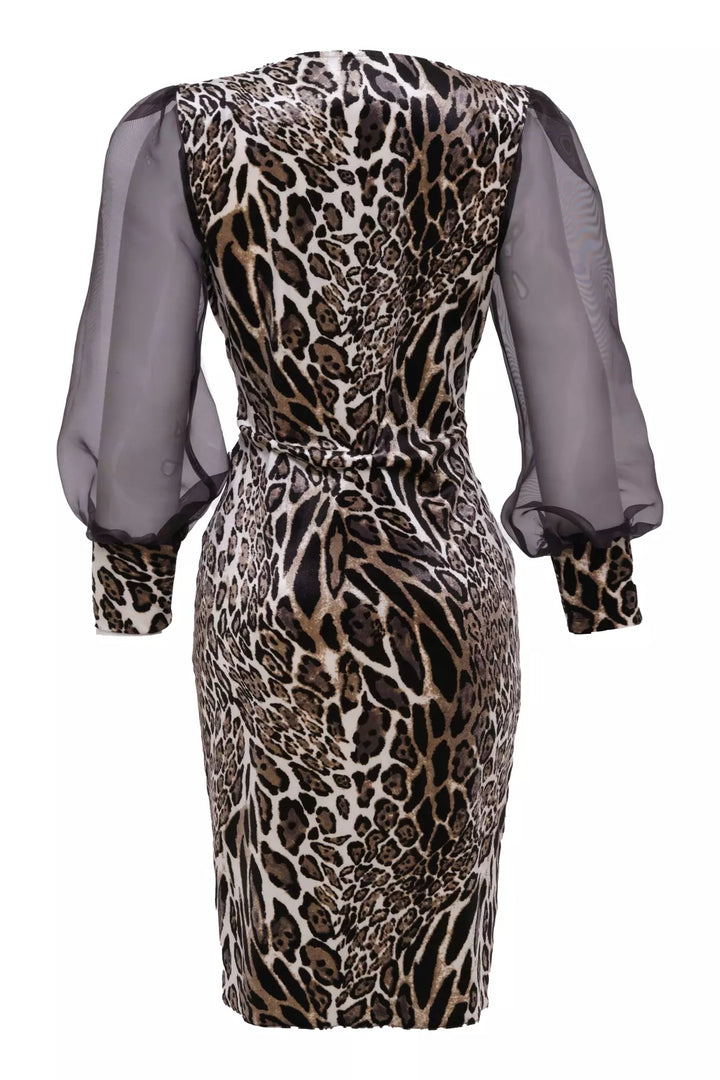FRV Printed velvet long sleeve midi dress - Juana Díaz