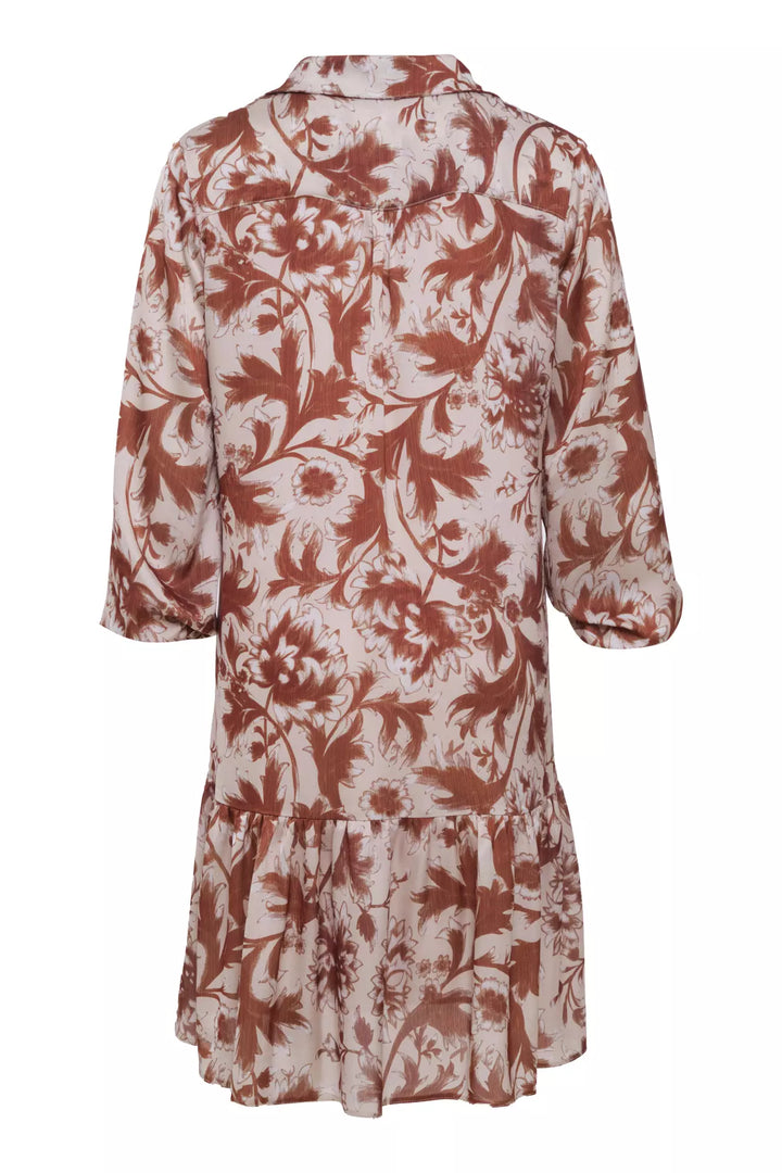 FRV Printed satin long sleeve midi dress - Graz