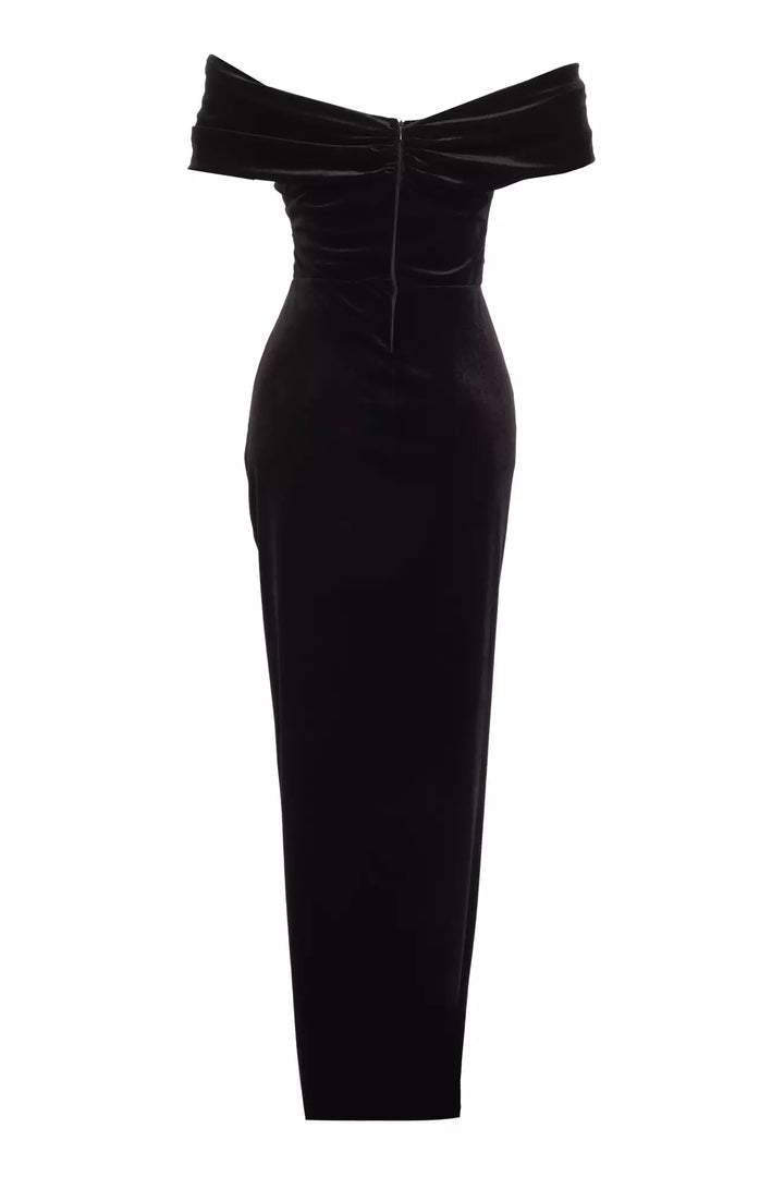 FRV Black velvet sleeveless maxi dress - Williamsburg