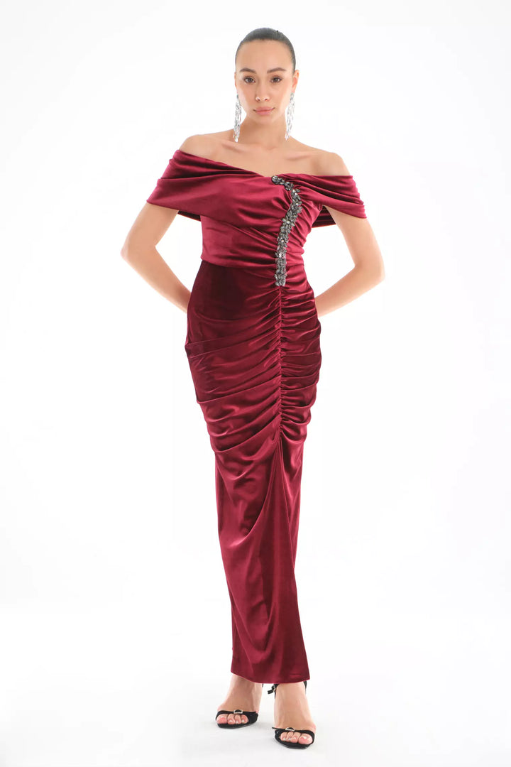 FRV Maroon velvet sleeveless maxi dress - Kaneohe