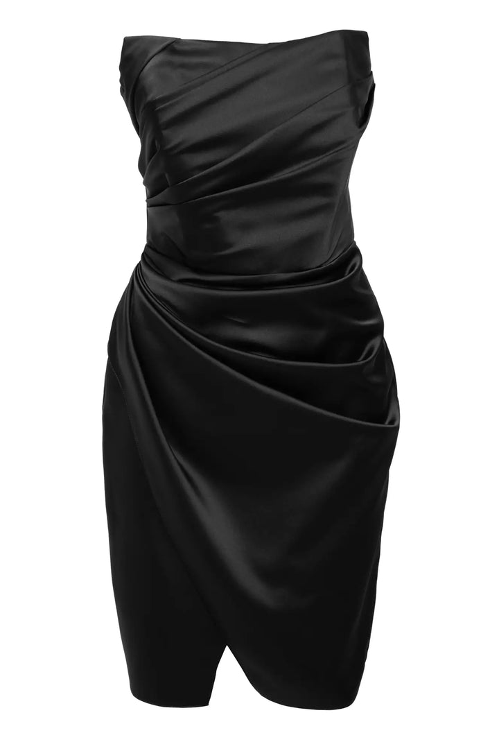 FRV Black satin strapless mini dress - Erding