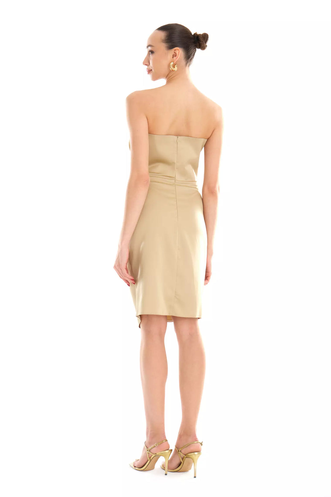 FRV Beige satin strapless mini dress - Ciudad Nezahualcóyotl