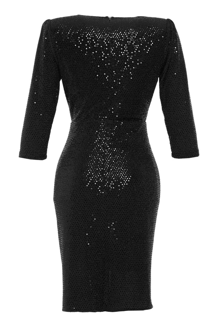 FRV Black glare 3/4 sleeve midi dress - Monclova