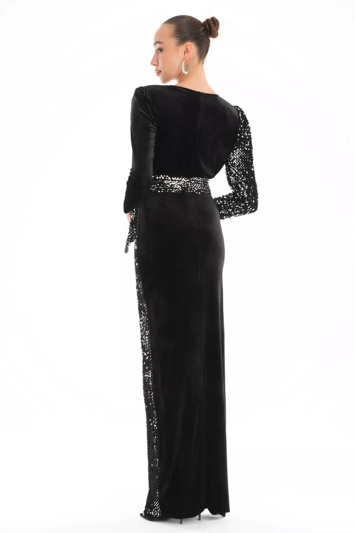 FRV Silver velvet long sleeve maxi dress - Bradford West Gwillimbury