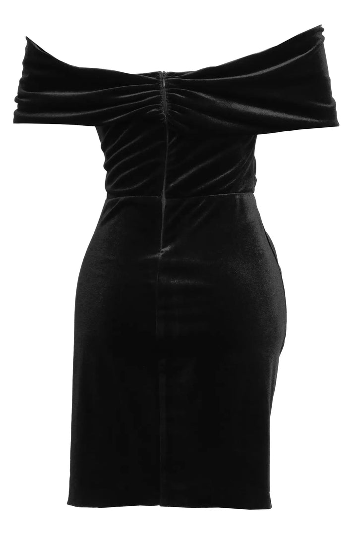 FRV Black velvet sleeveless mini dress - Berchem