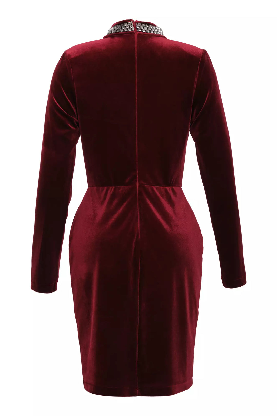 FRV Maroon velvet long sleeve mini dress - Wageningen