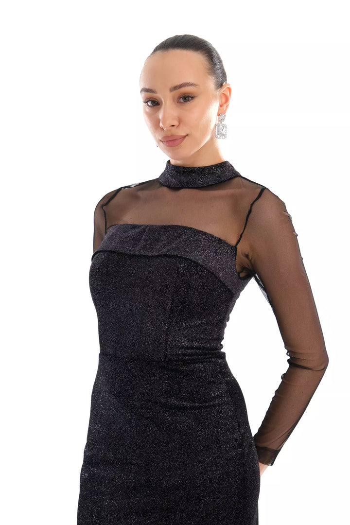 FRV Silver velvet long sleeve mini dress - Newport Beach