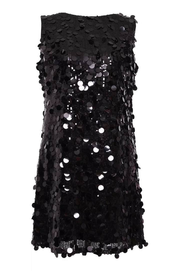 FRV Black stamp sequins sleeveless mini dress - Vawkavysk
