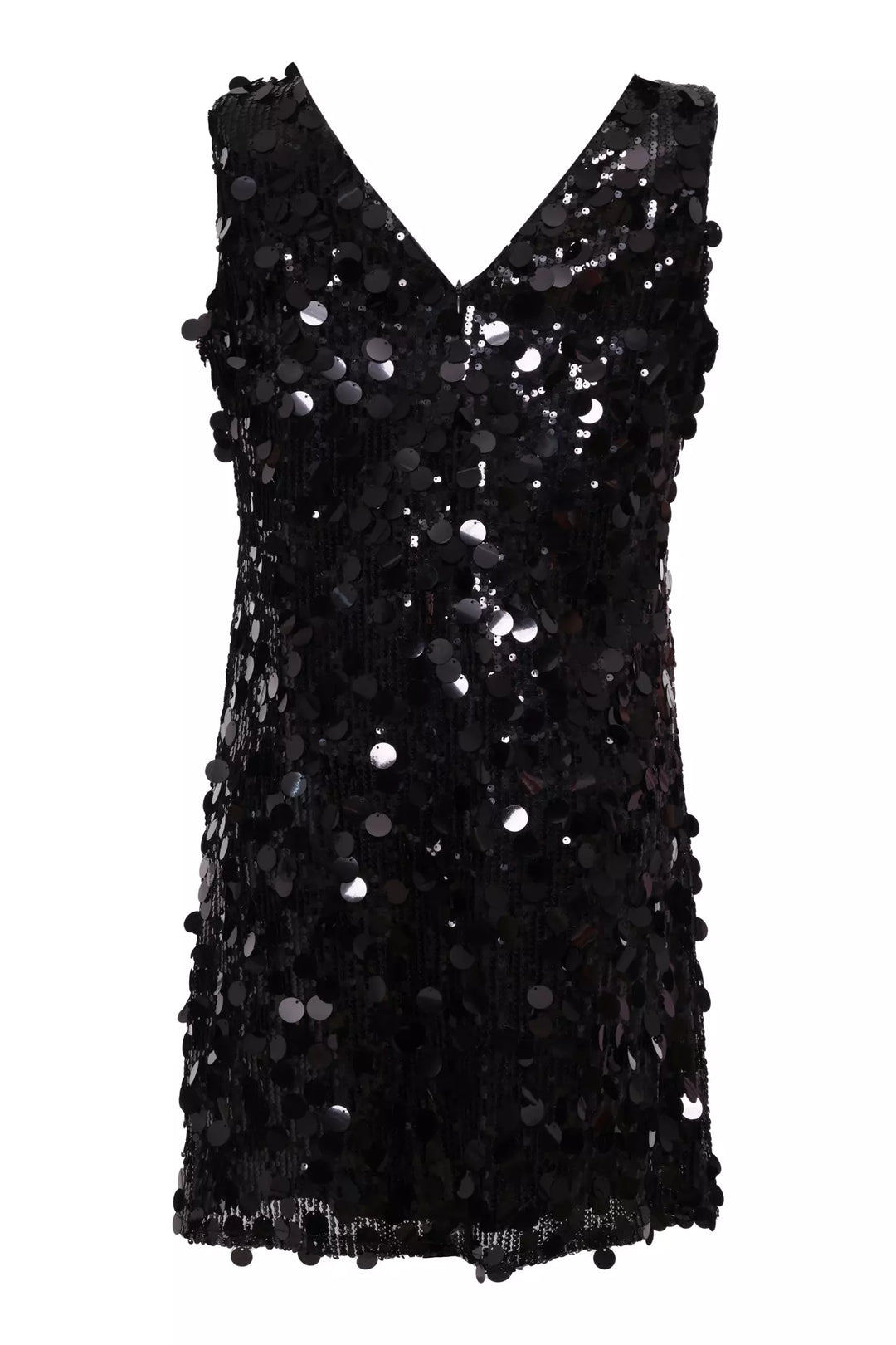 FRV Black stamp sequins sleeveless mini dress - Vawkavysk
