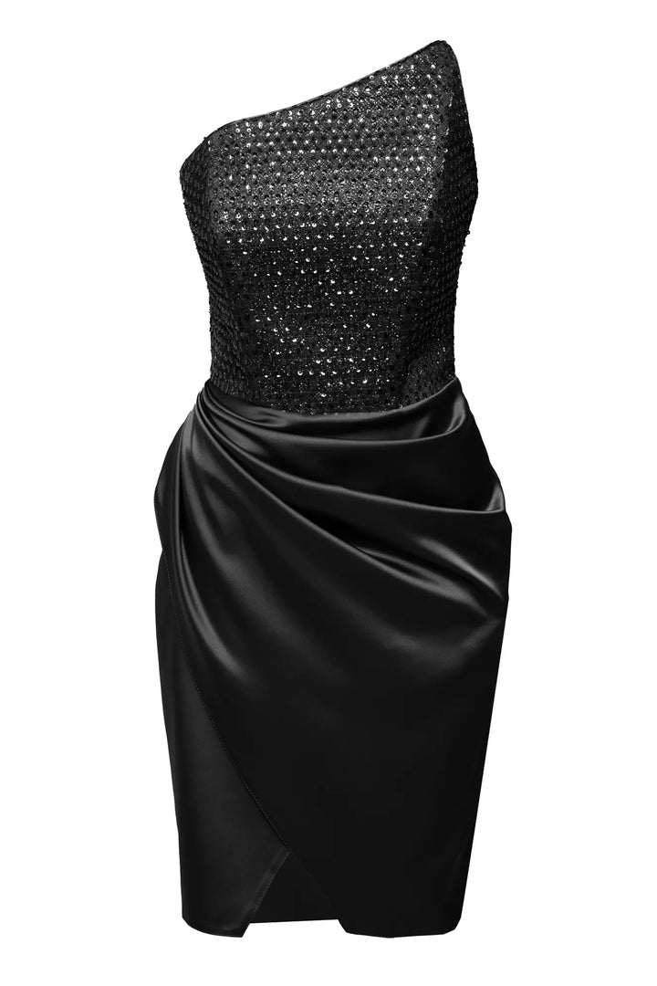 FRV Black satin sleeveless mini dress - Lipjan