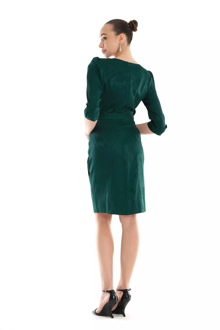 FRV Green satin 3/4 sleeve mini dress - Ibbenbüren