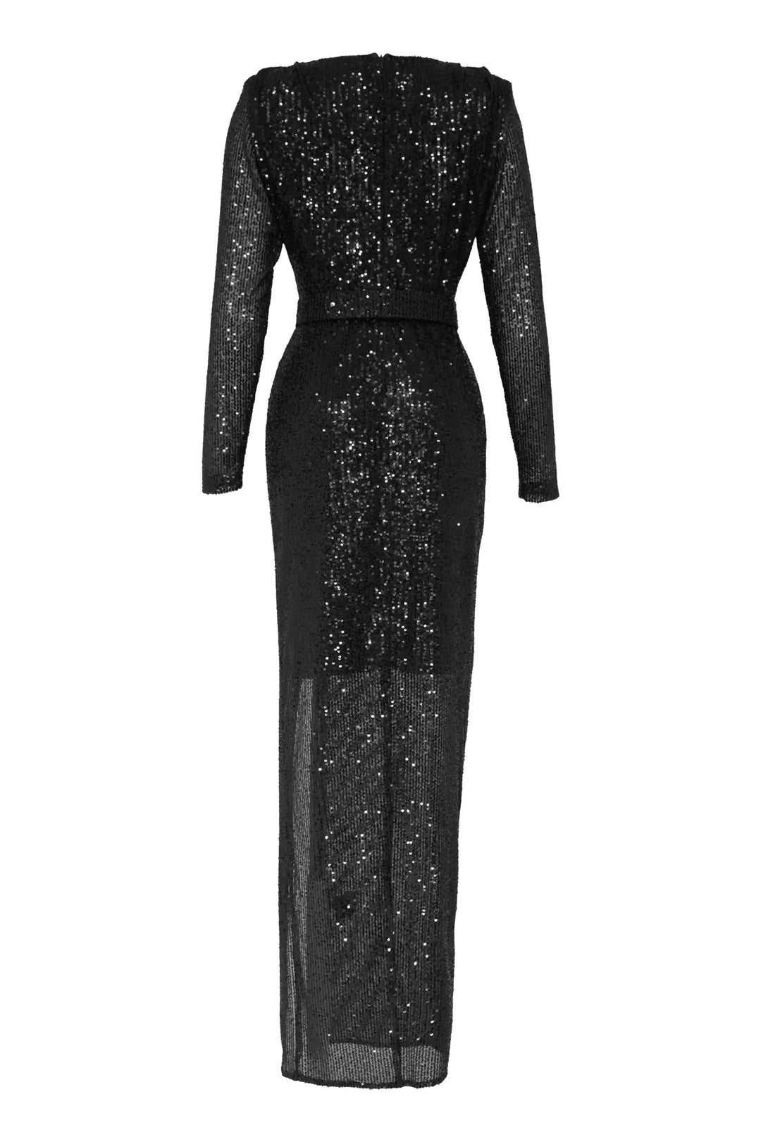 FRV Black stamp sequins long sleeve maxi dress - Cuenca