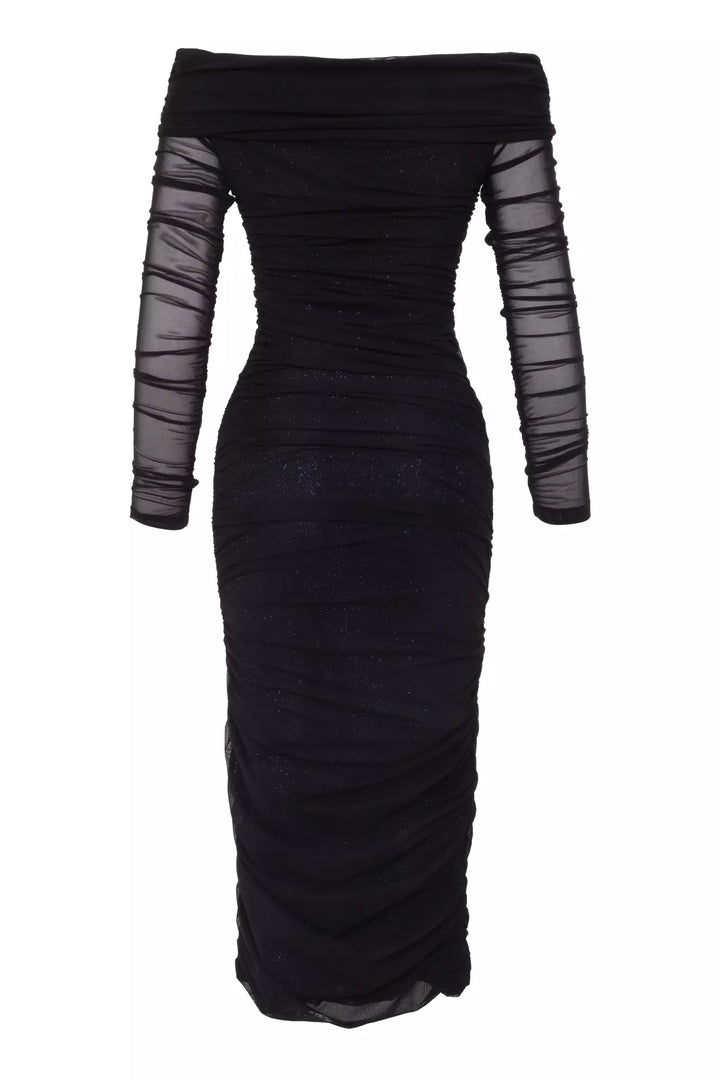FRV Blue silvery long sleeve midi dress - Laval